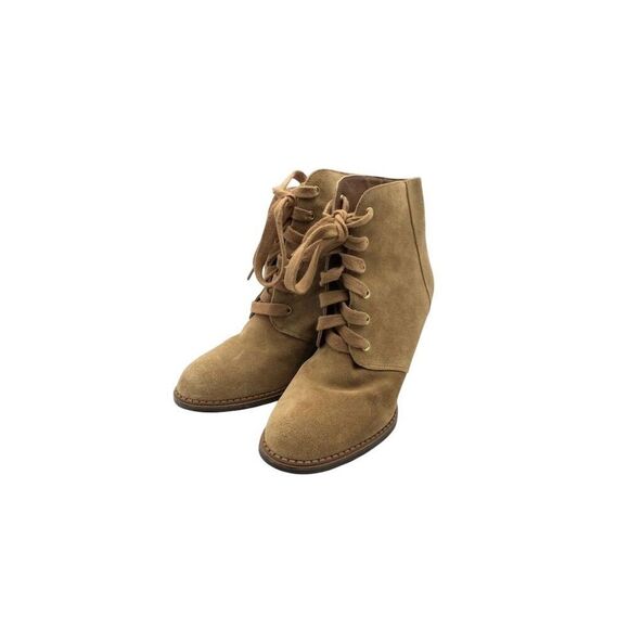Kate Spade Women's Saundra Suede Wedge Ankle Boots Size 9.5 Beige - Picture 3 of 6